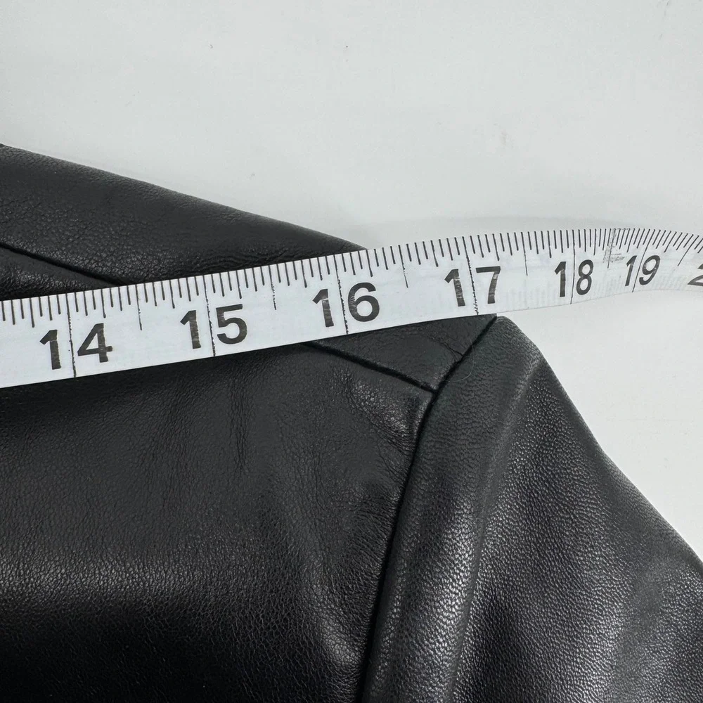 Brooks Brothers 346 Leather Overcoat Mens XL Black Button Front Lightweight Coat